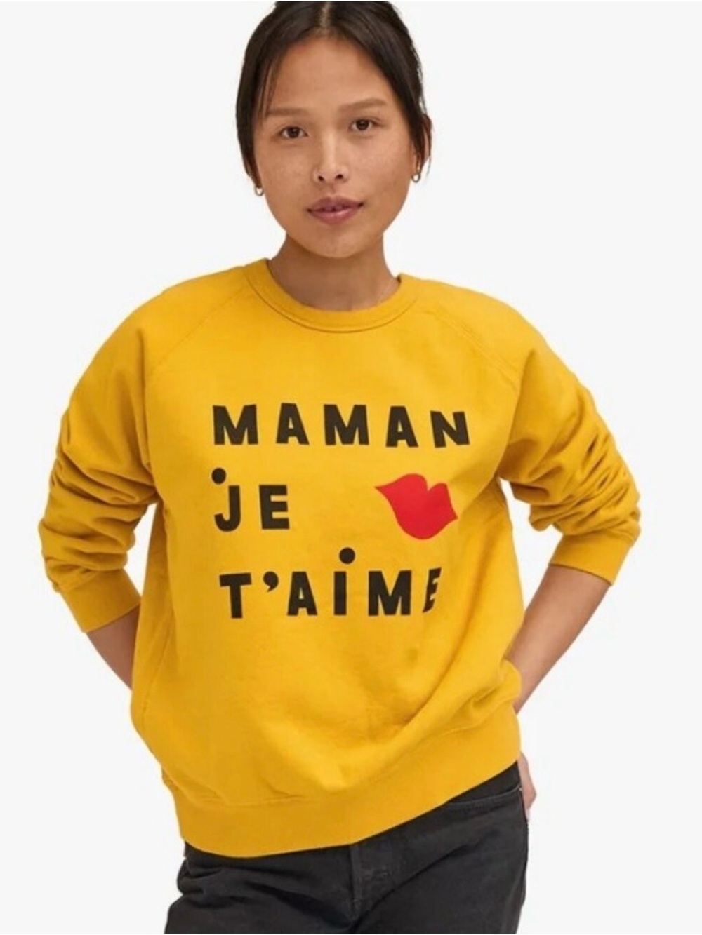 Clare V. + Every Mother Counts “I Love You Mother” Sweatshirt yellow size S - Picture 2 of 11